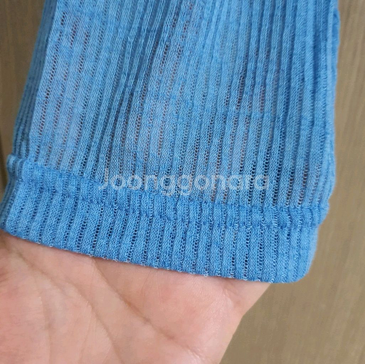 (새상품) 골지 크롭 시스루티--1