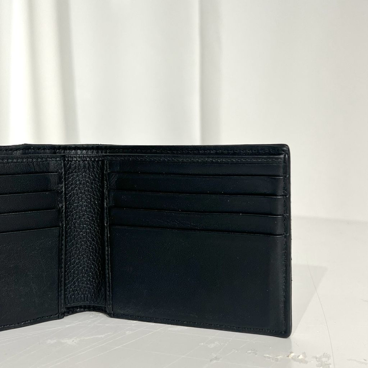 디올 오블리크 새들 반지갑 블랙--4