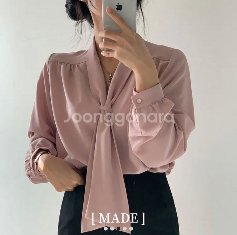 타이 블라우스(핑크)--0
