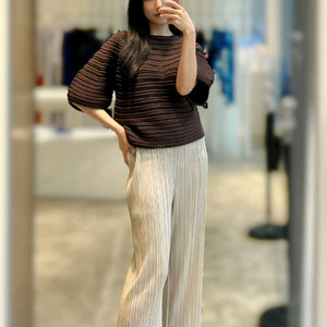 플리츠플리즈 씨커팬츠 베이지