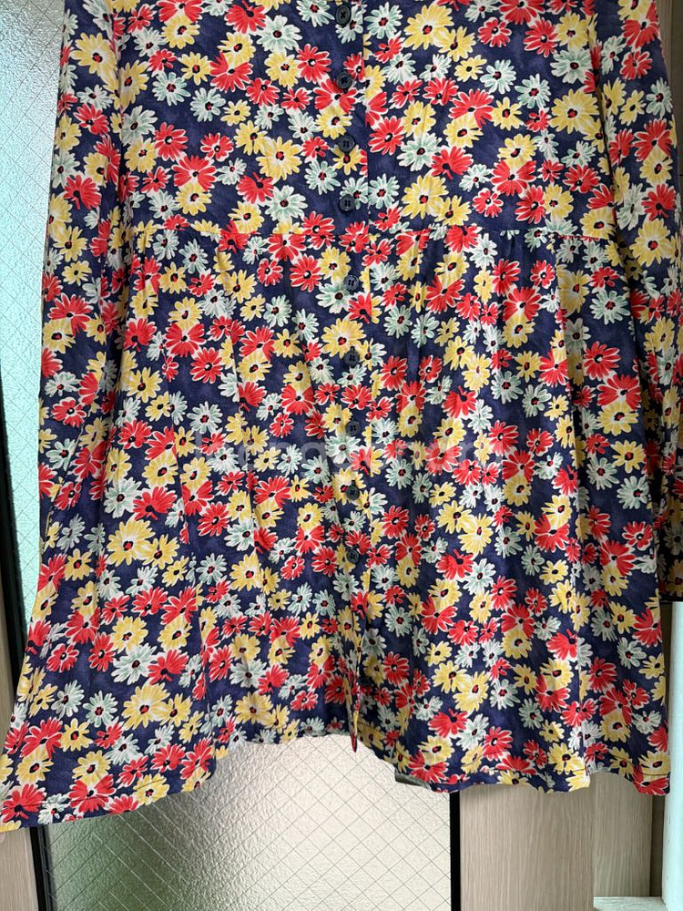 베네통 꽃무늬 롱 블라우스(44~마른66까지 반택포함)--2