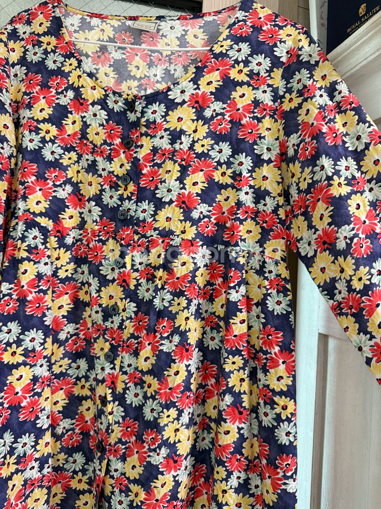 베네통 꽃무늬 롱 블라우스(44~마른66까지 반택포함)--1