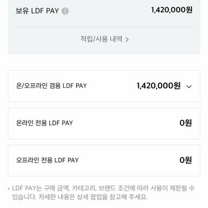 LDF pay 142만원
