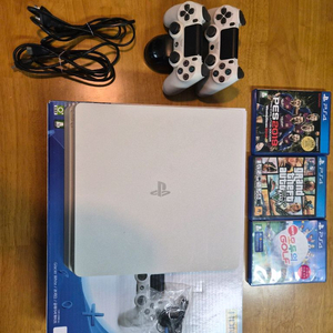PS4(s급) 슬림 화이트 1TB 풀박스 팝니다.