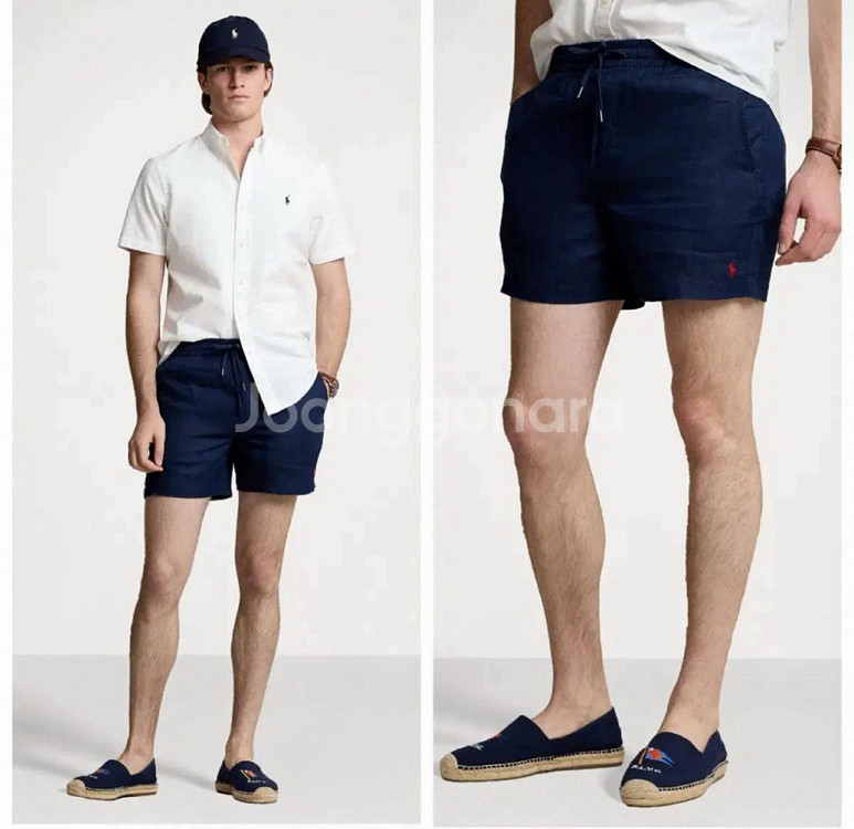 폴로 랄프로렌 린넨 반바지 네이비-L--3