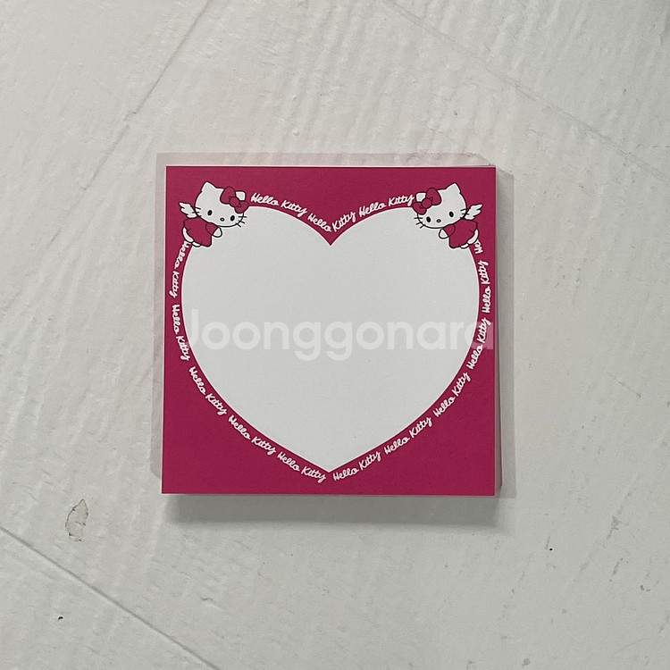 [ 메모지 ] 헬로키티 천사 하트 메모지 떡메모지--0