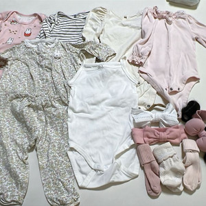 유니클로 갭 바디수트 밍크뮤 실내복 70 12m h&m