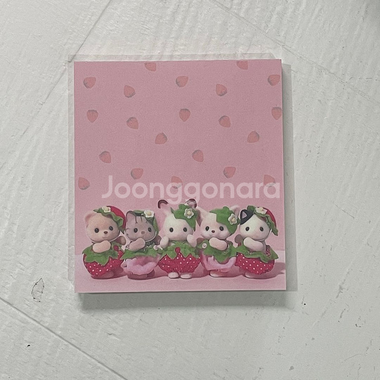 [ 메모지 ] 실바니안 딸기 옷 메모지 떡메모지--0