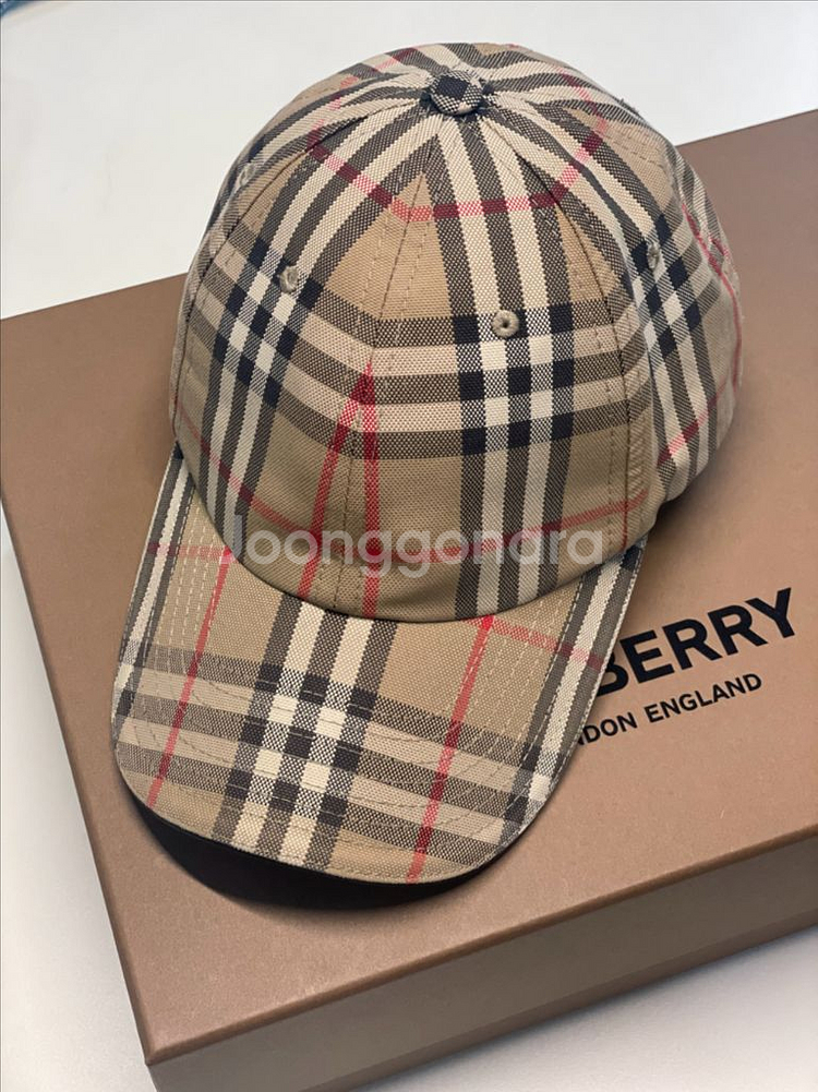 버버리 체크 캡 모자 L--0