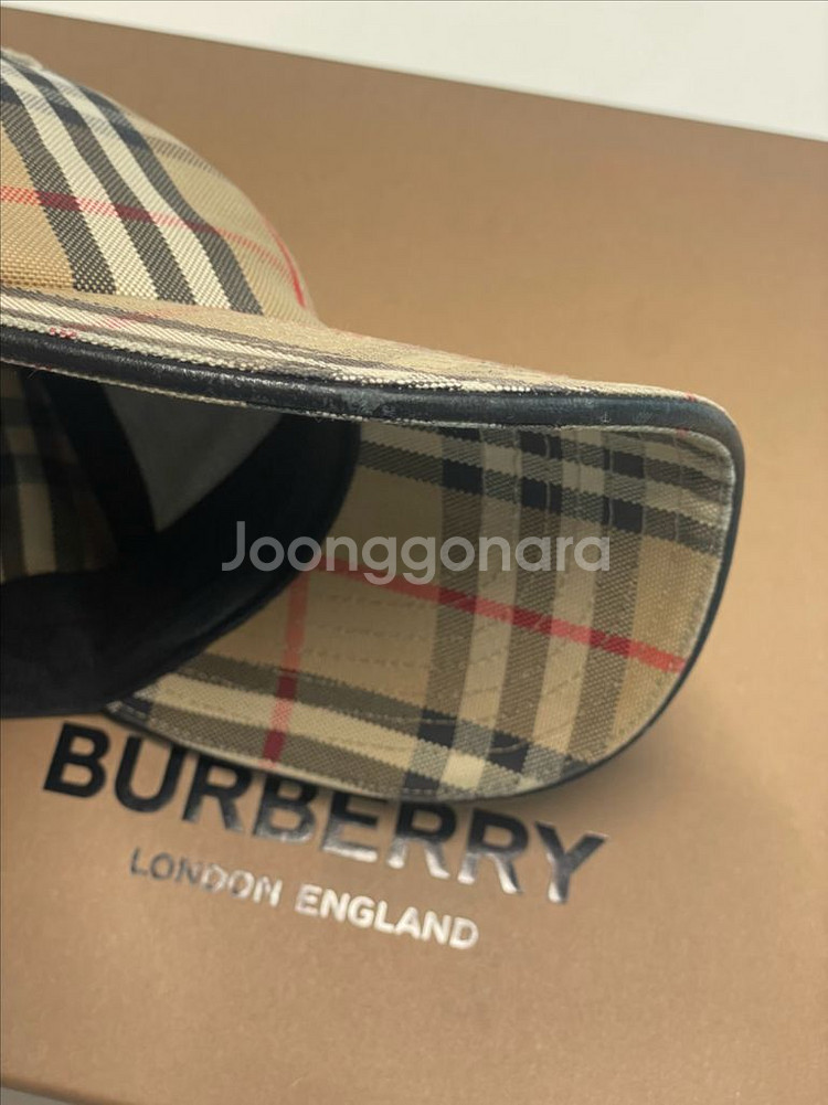 버버리 체크 캡 모자 L--5