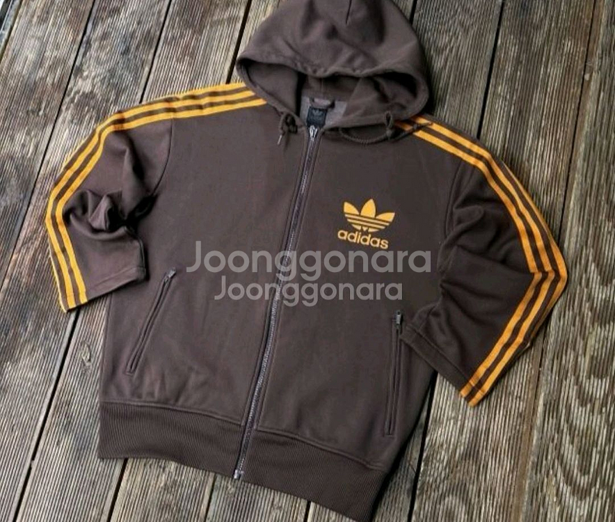 아디다스 모카 브라운 플랙 후드 져지집업 105/XL--0