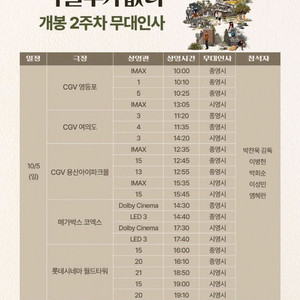 어쩔수가 없다 무대인사 (10/5,6) *통로