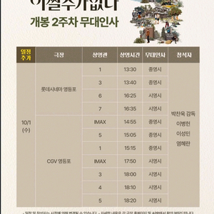 어쩔수가 없다 무대인사 (10/1,3) AB