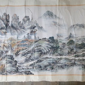 고화 수묵화 산수화 옛날 대형 그림 길이3m 전부