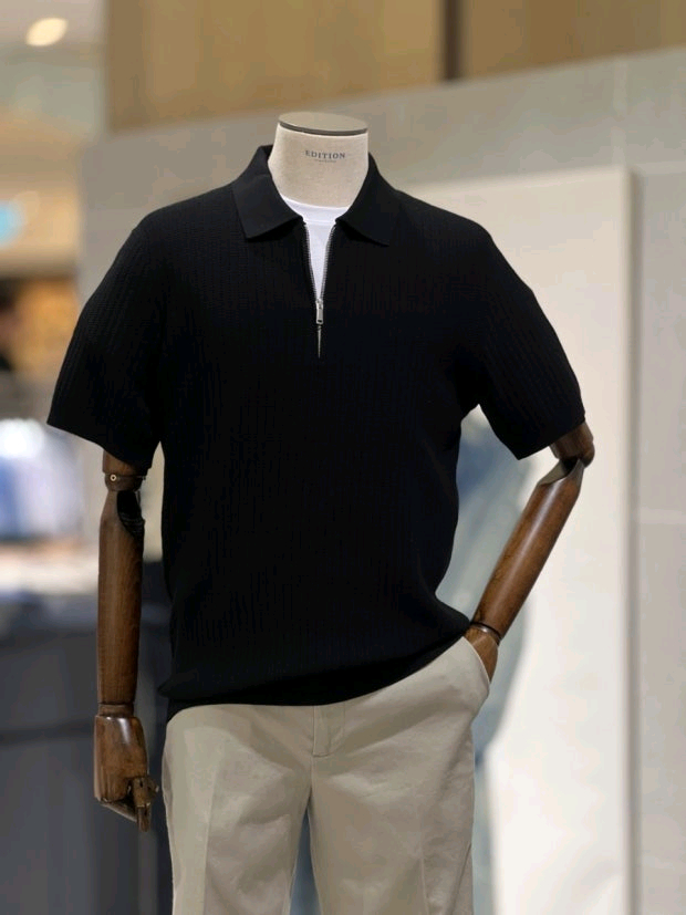 브랜드 남성반팔니트110사이즈 텝달린새제품 팝니다.--6