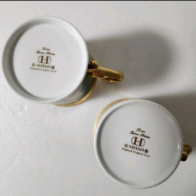 [2조가격]올드 빈티지 단종품 한국도자기 빅토리아그린 커피잔--2