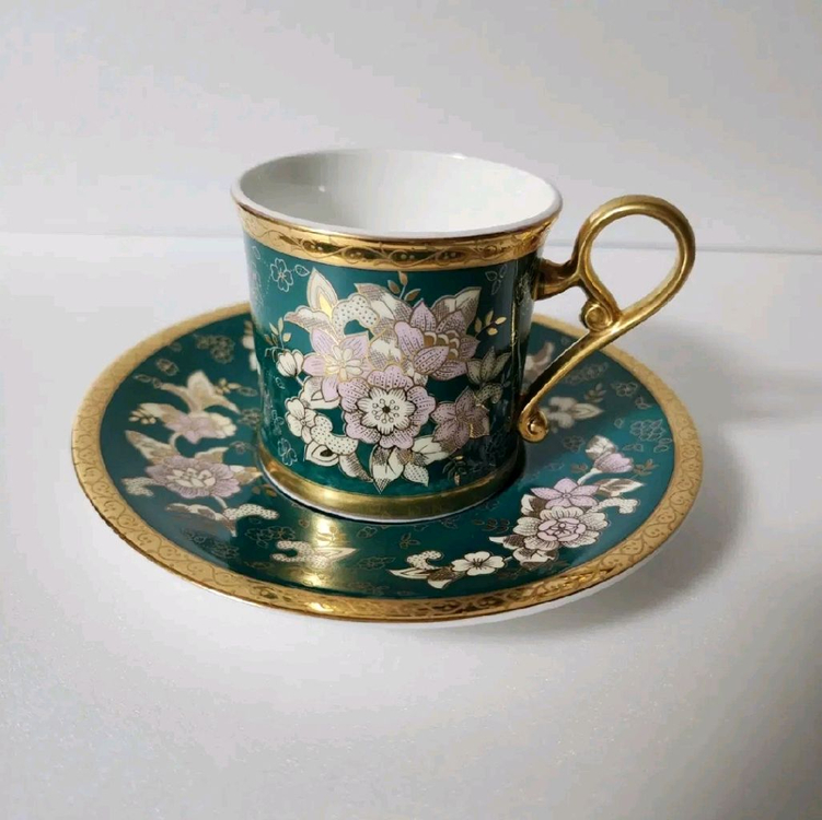 [2조가격]올드 빈티지 단종품 한국도자기 빅토리아그린 커피잔--5