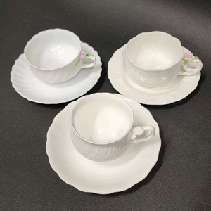 화이트 꽃포지 커피잔 찻잔/ 요업개발 한국도자기 행남사 이미지