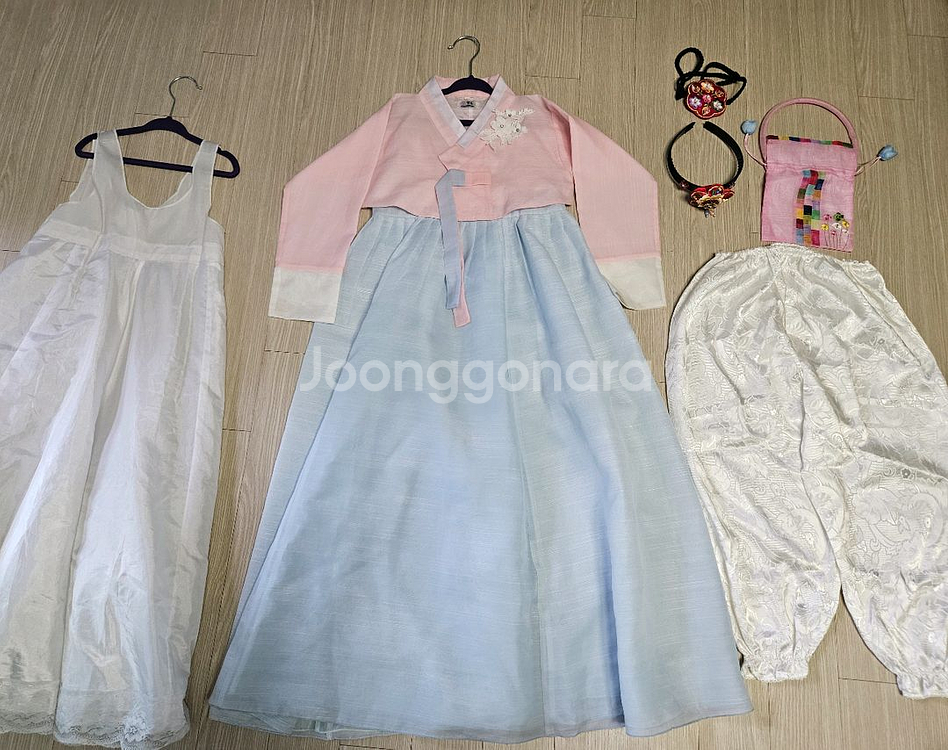 여아 한복 7호 풀세트(머리띠,속치마,속바지,복주머니)--1