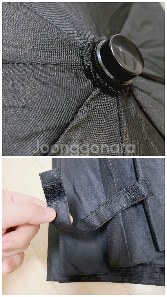 니 NII 블랙 2단 자동 우산 생활용품 로고 검정색--5