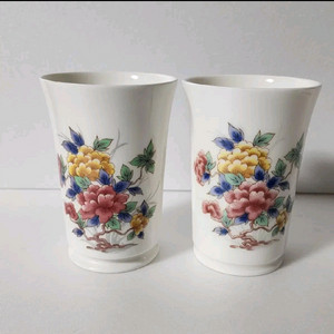 [2개가격]행남사 청실홍실 목단 도자기 쥬스잔 물컵