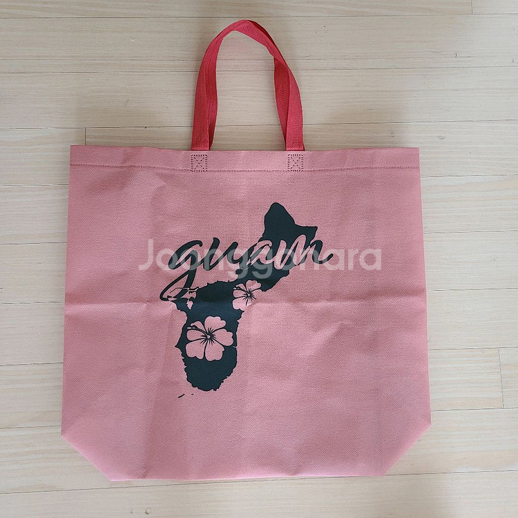 새상품 괌 지도 GUAM 핑크 에코백 부직포백 장바구니--0