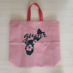 새상품 괌 지도 GUAM 핑크 에코백 부직포백 장바구니