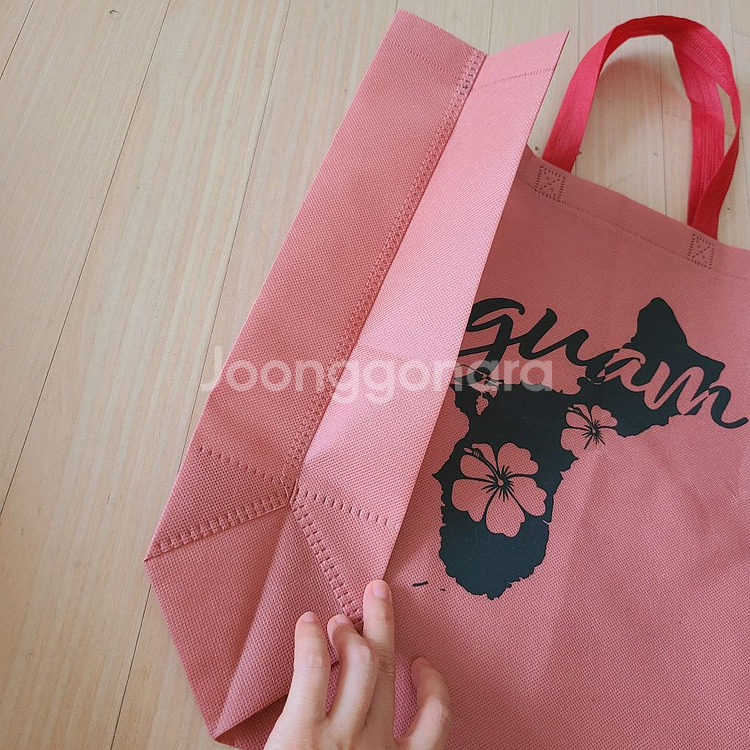 새상품 괌 지도 GUAM 핑크 에코백 부직포백 장바구니--4