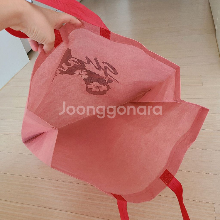 새상품 괌 지도 GUAM 핑크 에코백 부직포백 장바구니--2