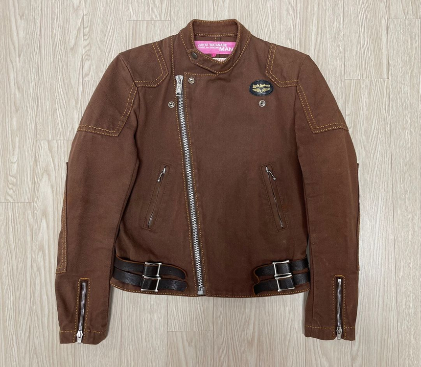 준야와타나베 x 루이스레더 더블 라이더 자켓 브라운 이미지