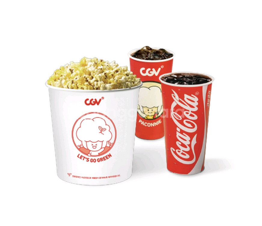 cgv 콤보 5천원 할인쿠폰 팝콘L 탄산음료M2개--0