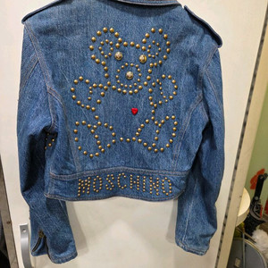 모스키노 데님 크롭 라이더 자켓