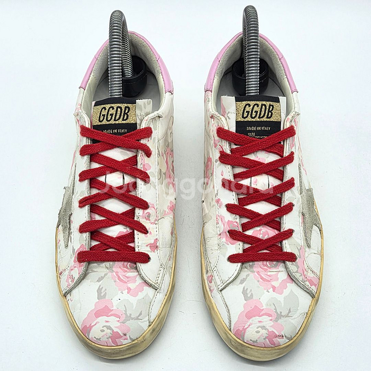 골든구스 우먼스 슈퍼스타 플라워 흰/핑 (38)--3