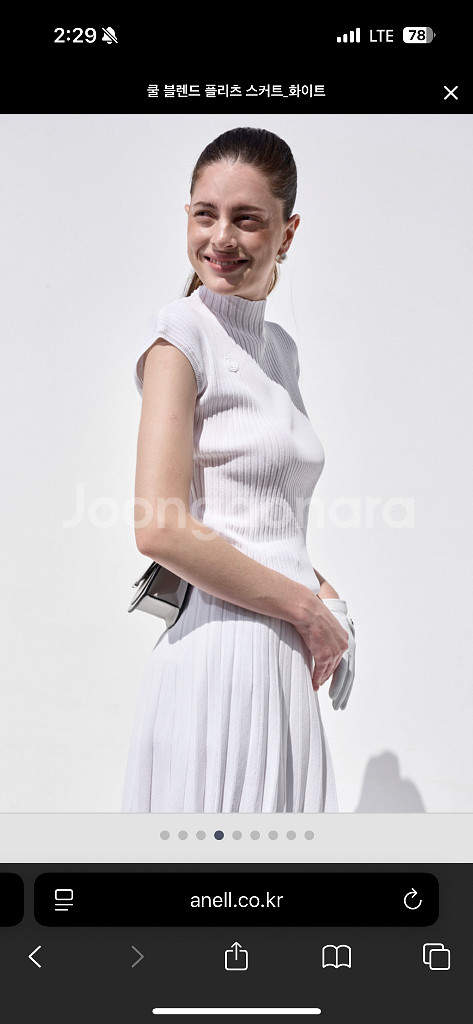 [아넬 골프] ANELL 쿨 블랜드 플리츠 스커트 M--3