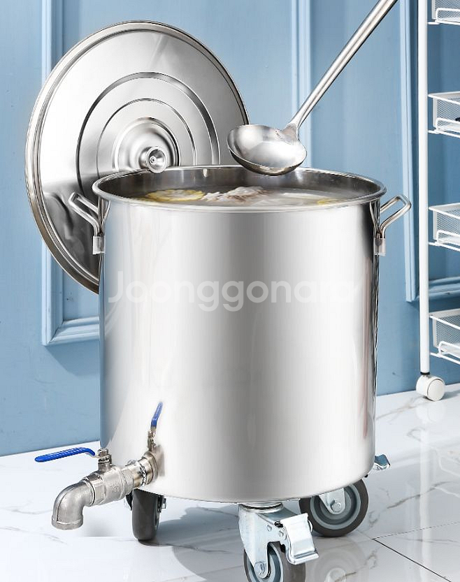 스텐 식깡 국통 (바퀴, 하단 밸브포함) 직경70cm--0