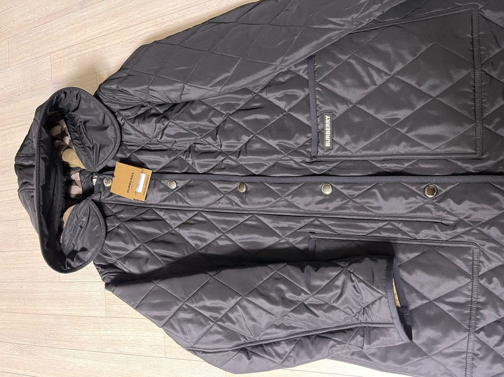 버버리 롱퀼팅 파크게이트 블랙xs--4