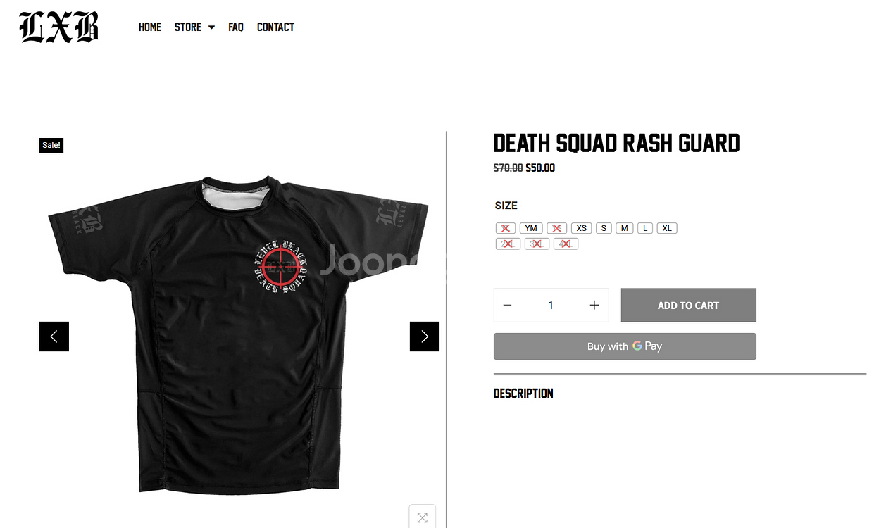 (새상품) LXB DEATH SQUAD 래쉬가드 L--0