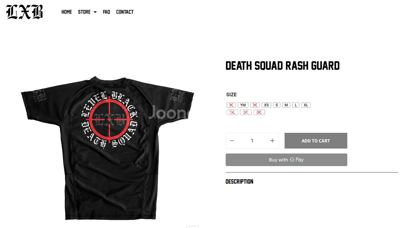 (새상품) LXB DEATH SQUAD 래쉬가드 L--1