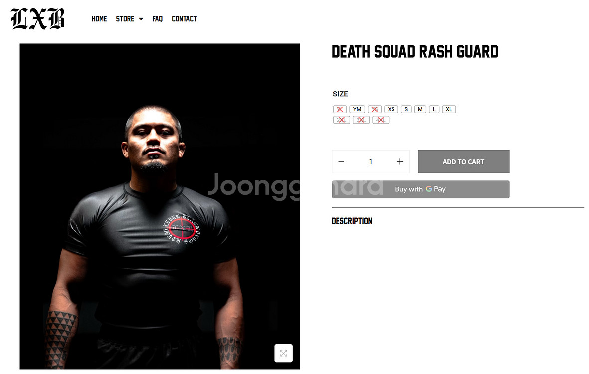 (새상품) LXB DEATH SQUAD 래쉬가드 L--5