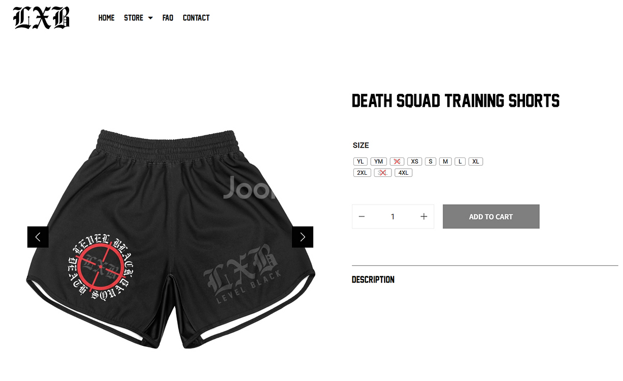 (새상품) LXB DEATH SQUAD 파이트쇼츠 M--1