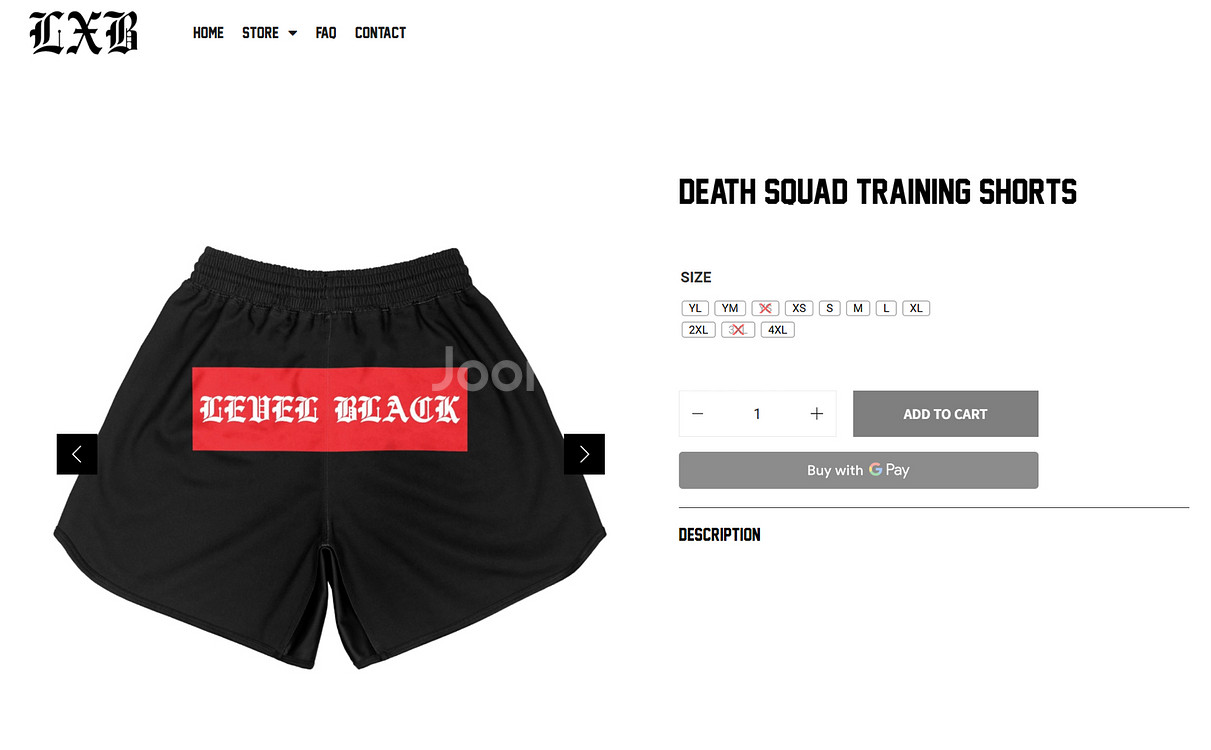 (새상품) LXB DEATH SQUAD 파이트쇼츠 M--0
