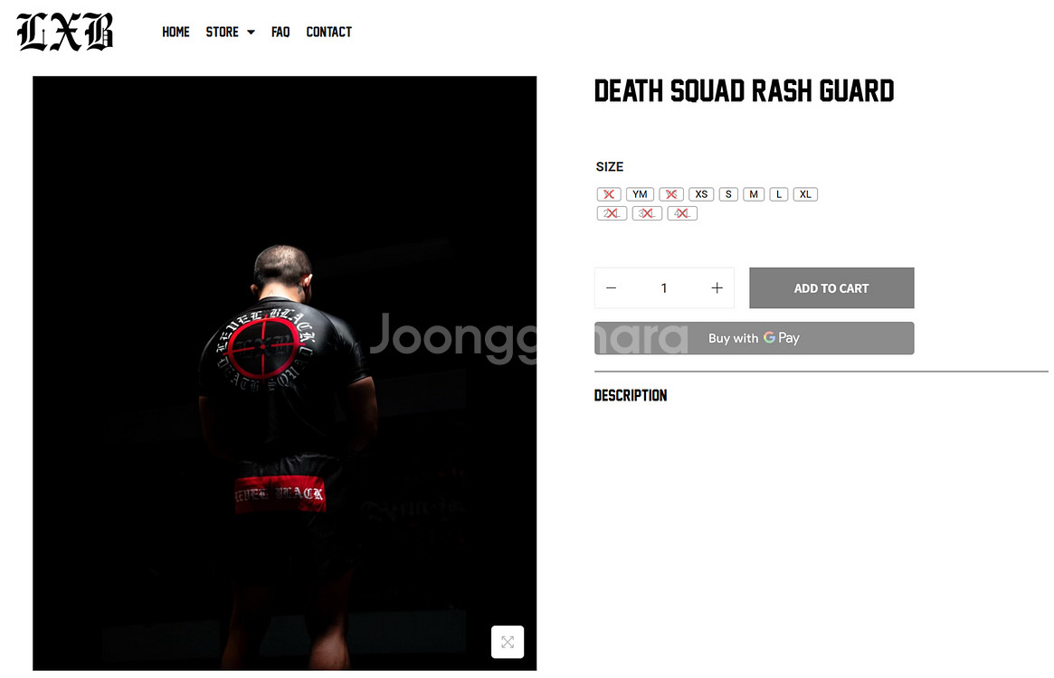 (새상품) LXB DEATH SQUAD 파이트쇼츠 M--2