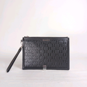 칼라거펠트 룸리 검정색 가죽 남성 클러치백