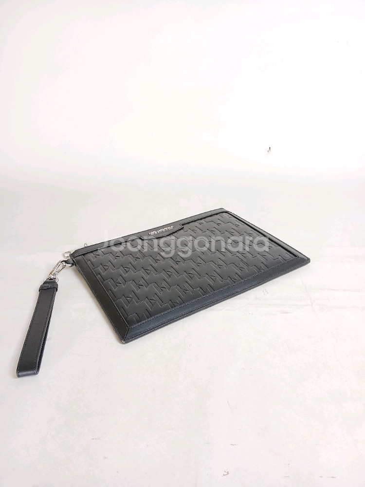 칼라거펠트 룸리 검정색 가죽 남성 클러치백--1