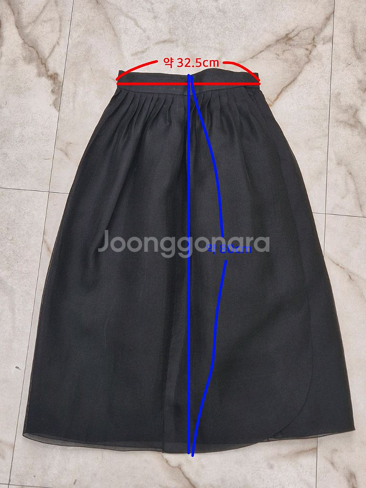(새상품) 생활한복 검정색 치마 랩스커트--0