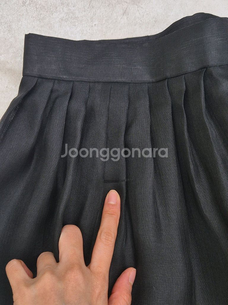 (새상품) 생활한복 검정색 치마 랩스커트--4
