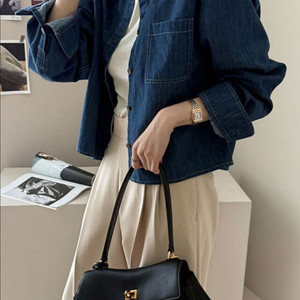 데일리룩 데님 셔츠 유메르 시에