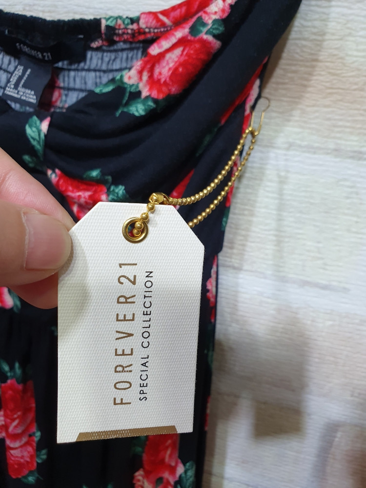 택부착 포에버21 정품 컬러플라워 탑 원피스 55 이미지