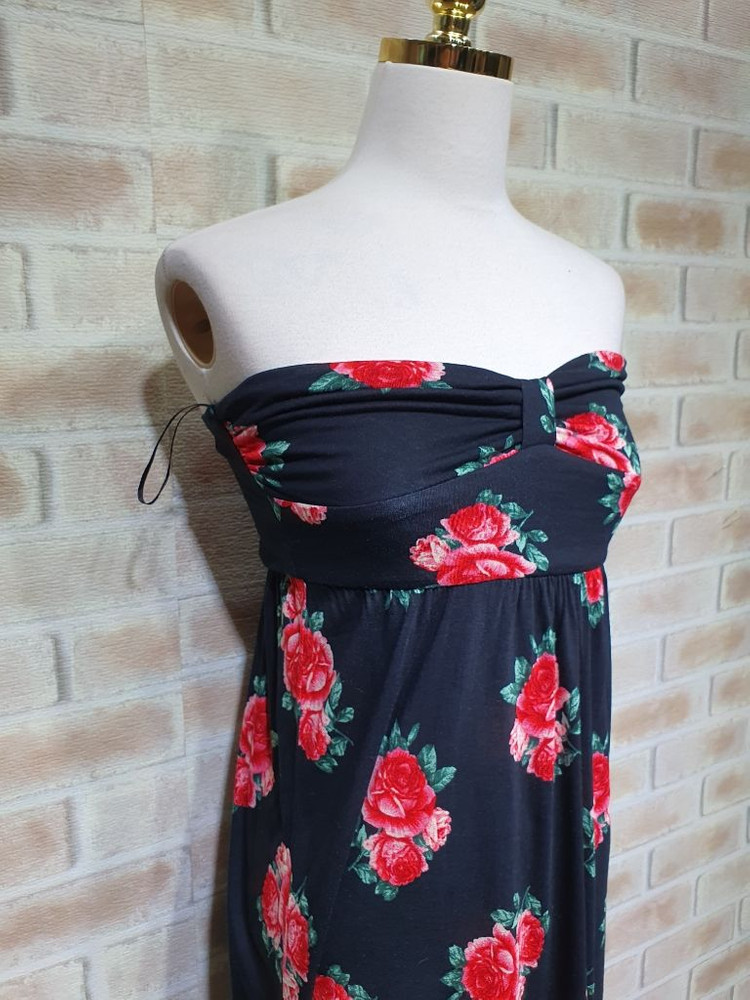 택부착 포에버21 정품 컬러플라워 탑 원피스 55 이미지