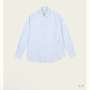 리본빛 Oxford Striped Shirt - Blu